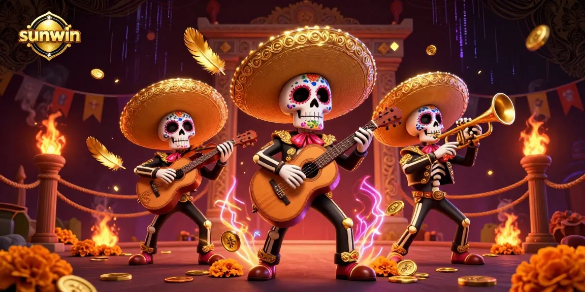 Join the sunwin mariachi band in a vibrant casino showdown filled with gold coins and energy.