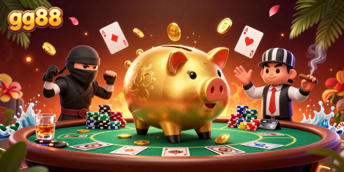 Engage with gg88 in an exciting battle of chance featuring a sumo wrestler and ninja.