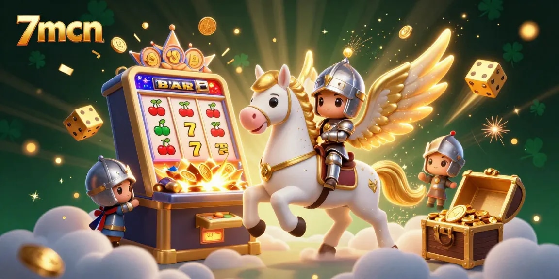 Experience thrilling wins with 7mcn as a celestial knight explores vibrant casino worlds.