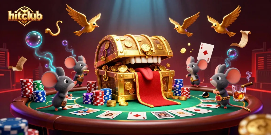 Engage with hitclub's thrilling poker scene showcasing golden treasures and vibrant game elements for an exciting gaming experience.