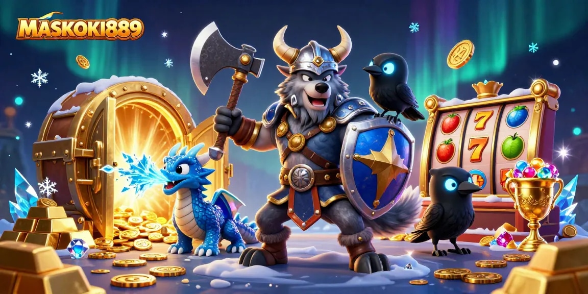 Engage in thrilling games at MASKOKI889 with dazzling gems and vibrant slot reels.