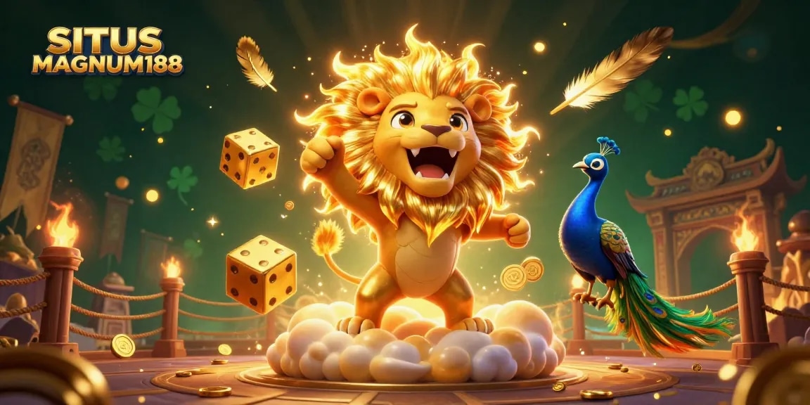 SITUS MAGNUM188 showcases vibrant virtual gaming with energetic characters amidst casino elements.