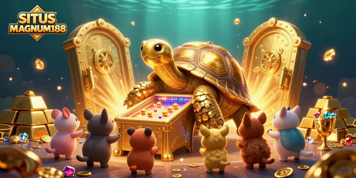 Engage with the thrilling SITUS MAGNUM188 casino experience, surrounded by golden treasures and exciting gameplay.