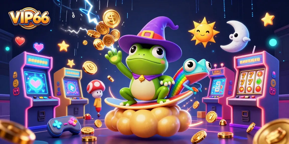 Engage with VIP66's thrilling casino experience featuring a vibrant storm of gold coins.