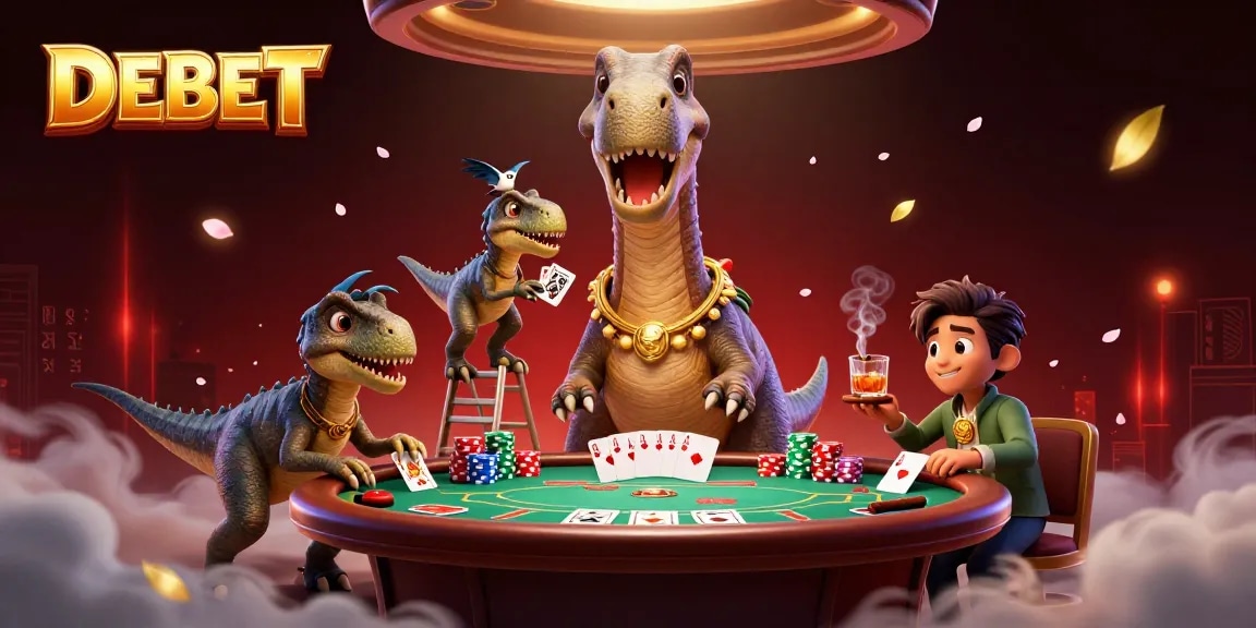 DEBET offers a vibrant poker scene with dynamic characters and rich casino elements.