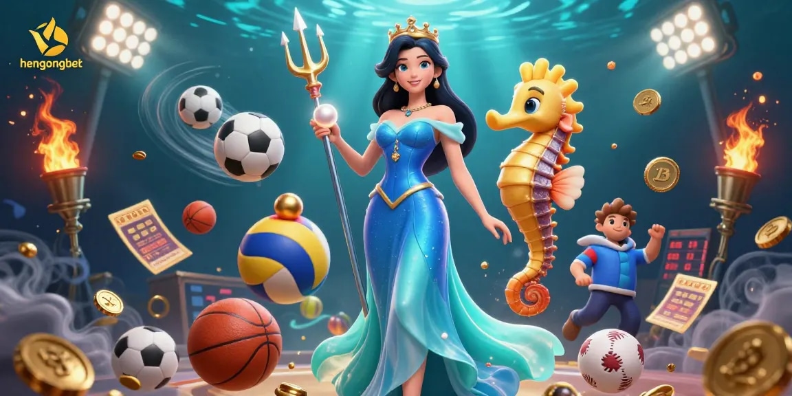 Experience excitement with Hengongbet's dynamic 3D gaming scene filled with sports elements.