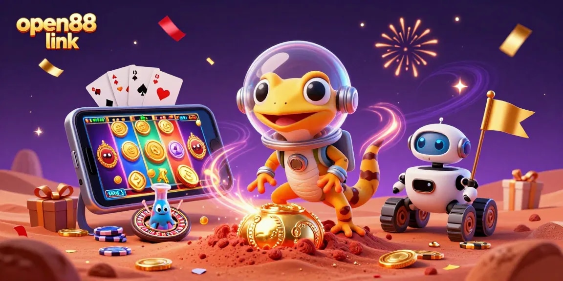 Win exciting rewards at the open88 link in a vibrant 3D Martian casino scene with thrilling games.