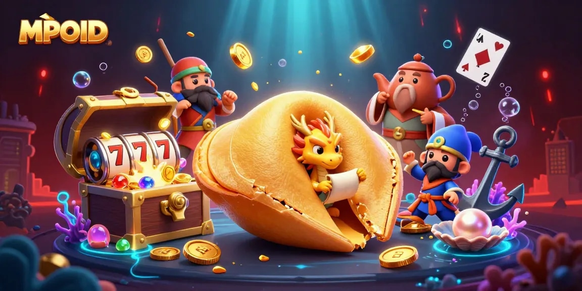 MPOID players enjoy gaming with vibrant slot reels and dynamic characters in a rich casino atmosphere.