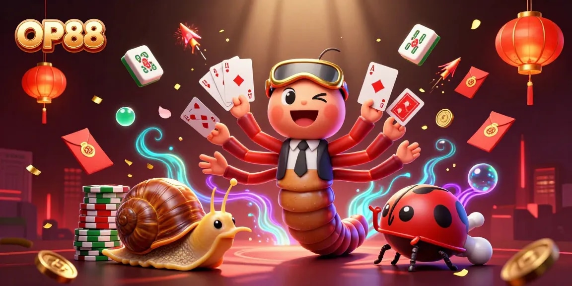 Experience the thrilling OP88 casino excitement with unique characters and vibrant game elements.