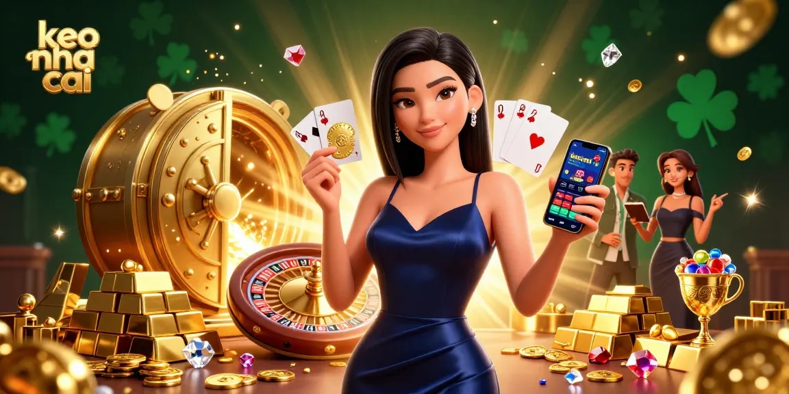 Engage in thrilling bets with keo nha cai as a confident woman showcases her casino prowess
