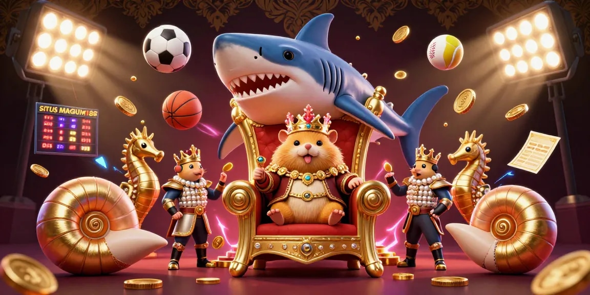 SITUS MAGNUM188 showcases thrilling sports betting with dynamic characters and vibrant elements in an immersive scene.