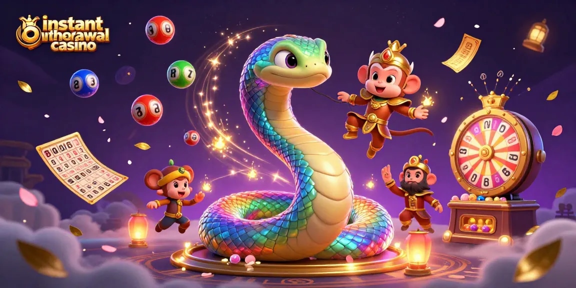 Experience the thrill with instant withdrawal casino, featuring vibrant game elements and lively characters.