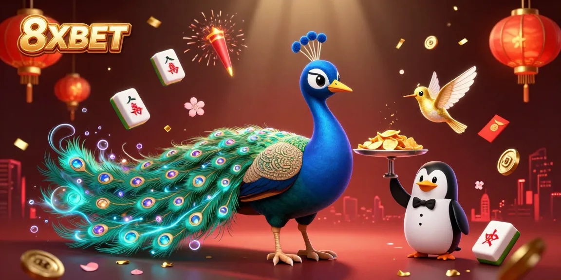 Experience the vibrant world of 8XBET with colorful gaming elements and engaging characters