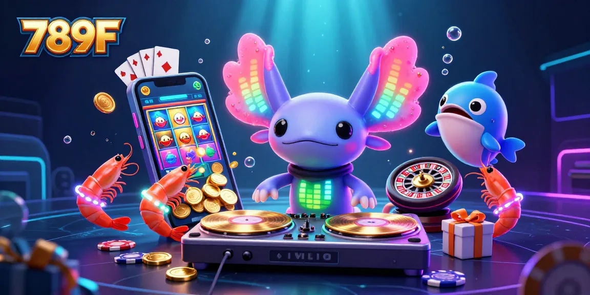 Experience the excitement at 789F with our vibrant underwater casino scene filled with colorful games and characters.