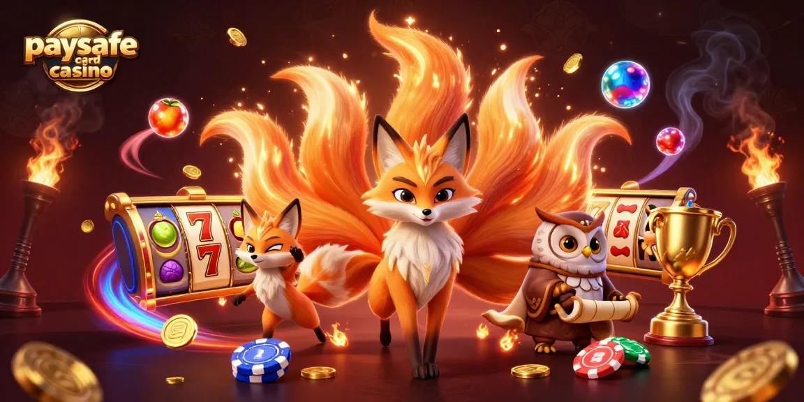 Erleben Sie die Aufregung eines Paysafe Card Casinos mit einer lebhaften Darstellung farbenfroher Charaktere und Spielelemente.
