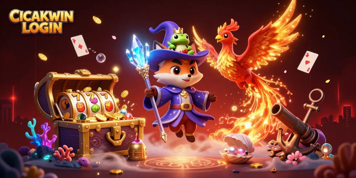 Engage with CICAKWIN LOGIN for thrilling slot adventures amidst vibrant casino elements.