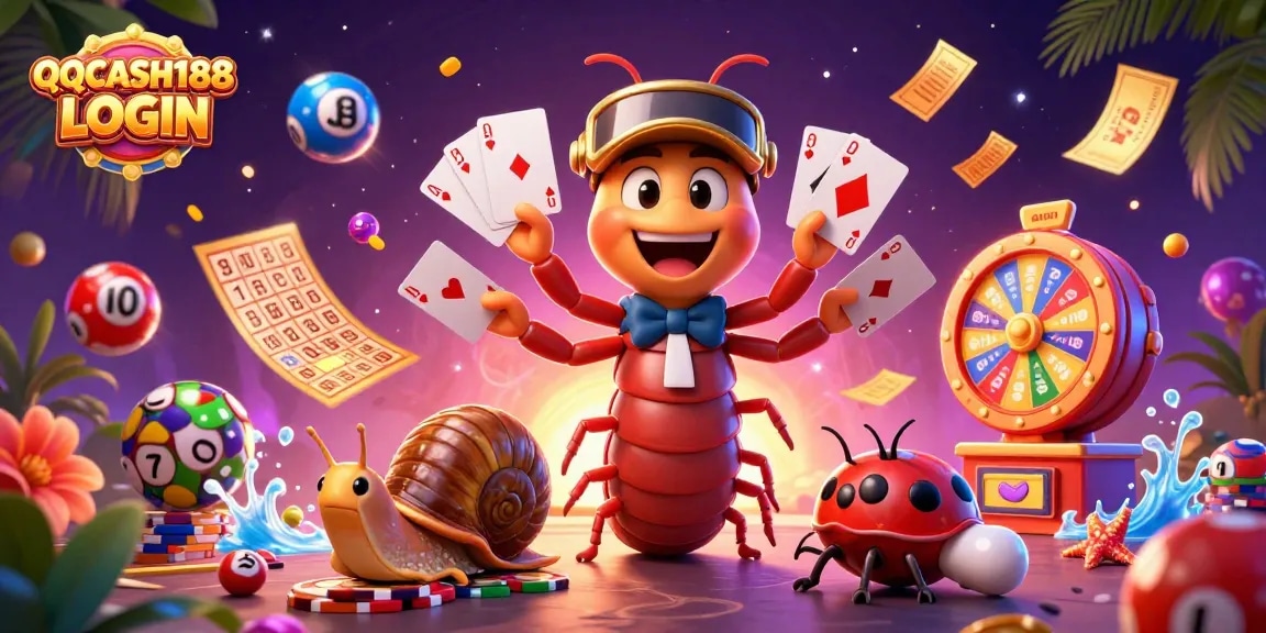 Engage in thrilling gameplay at QQCASH188 LOGIN with vibrant casino elements and dynamic characters.
