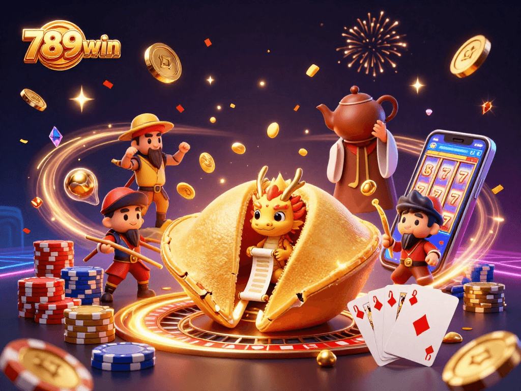 Join the excitement at 789win with a captivating portrayal of a 3D casino adventure featuring golden fortune and gems.