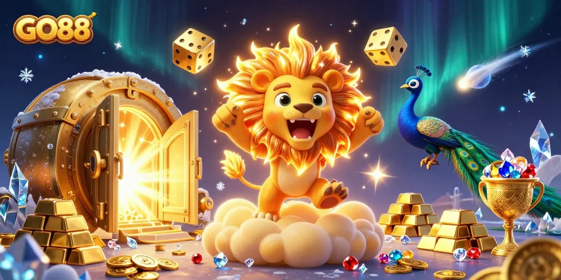 GO88 invites players to explore dynamic casino adventures with vibrant treasures and a captivating scene.