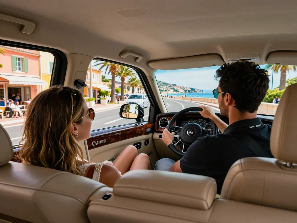 Taxi St Tropez trajet de luxe avec vues panoramiques et chauffeur professionnel