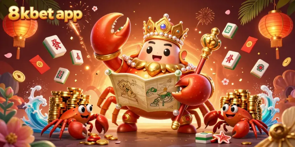 Engage in the fun with the 8xbet app, showcasing a vibrant 3D casino scene filled with colorful gambling elements.