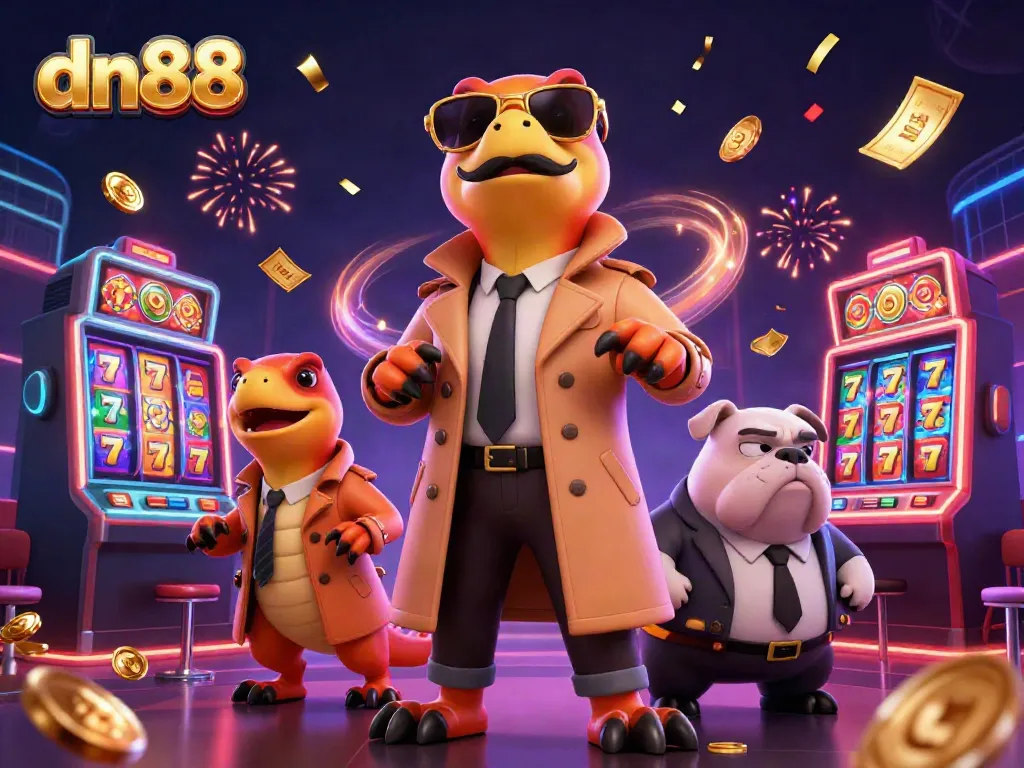 Experience the thrilling dn88 casino adventure with raptors and vibrant slot elements.